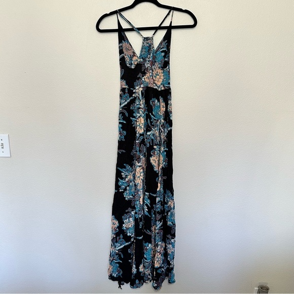 Intimately Free People women’s Black Through The Vines Floral Maxi Dress SzXS - Picture 4 of 4
